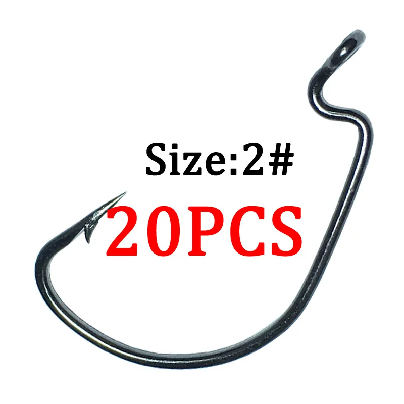 2 20 шт./лот 2#4#6#8# кривошипный крючок Приманка червь Pesca для мягкой приманки снасти Высокое качество аксессуары Высокоуглеродистая сталь рыболовные крючки - Цвет: 2