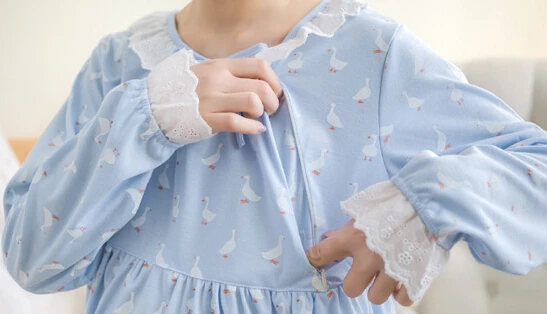 Пижамы для беременных женщин хлопковая одежда модная кормления грудью пижама с