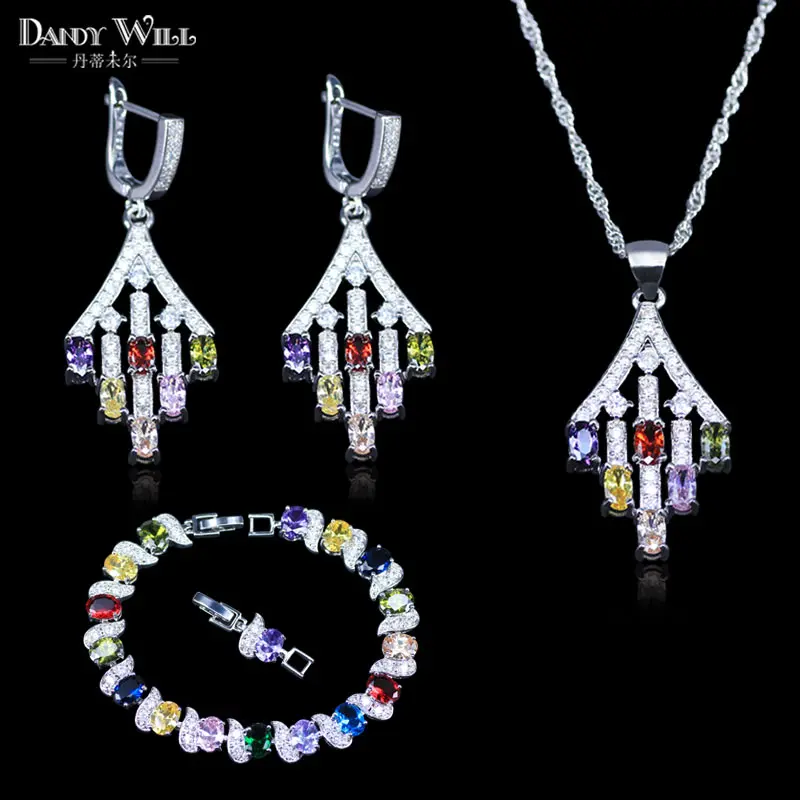 Женский ювелирный комплект из колье серёг и браслета|necklace and earrings|jewelry sets for womenjewelry