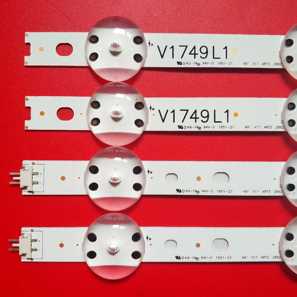 Новинка, комплект 4 шт. светодиодный полосы для LG 49UV340C 49UJ6565 49UJ670V 49 V17 ART3 2862 2863 6916L-2862A 6916L-2863A V1749L1