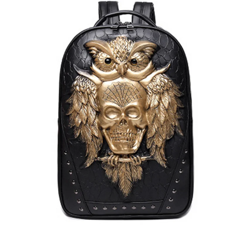 Мужской водонепроницаемый рюкзак из ПУ кожи с заклепками | Багаж и сумки