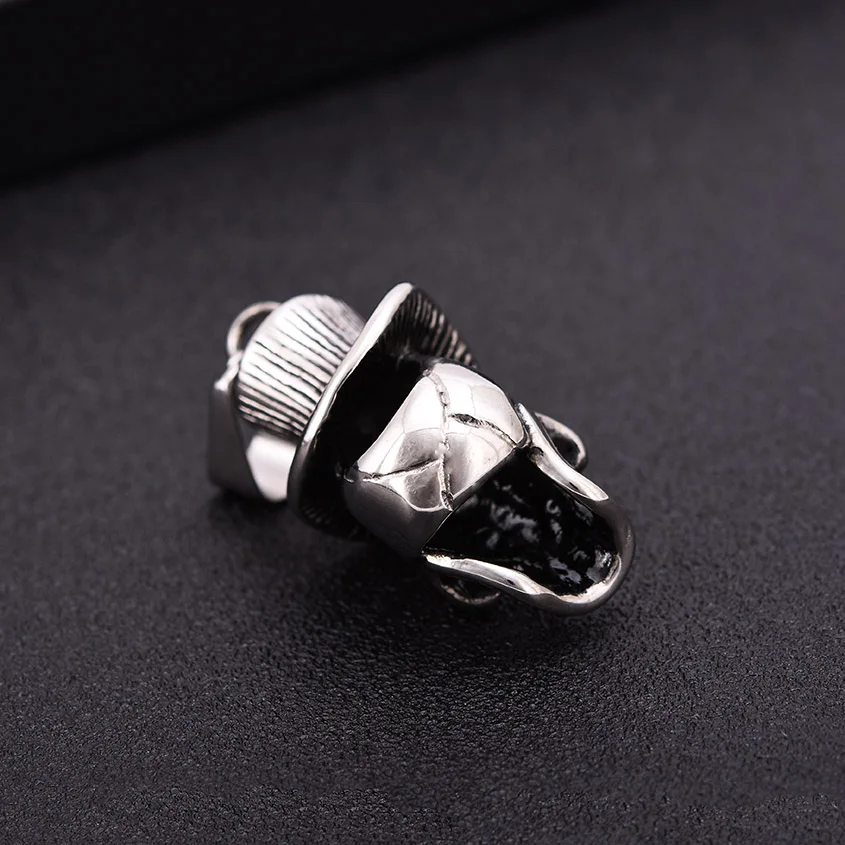 316L Нержавеющая сталь готический панк черепа черный серебристый цвет Тон