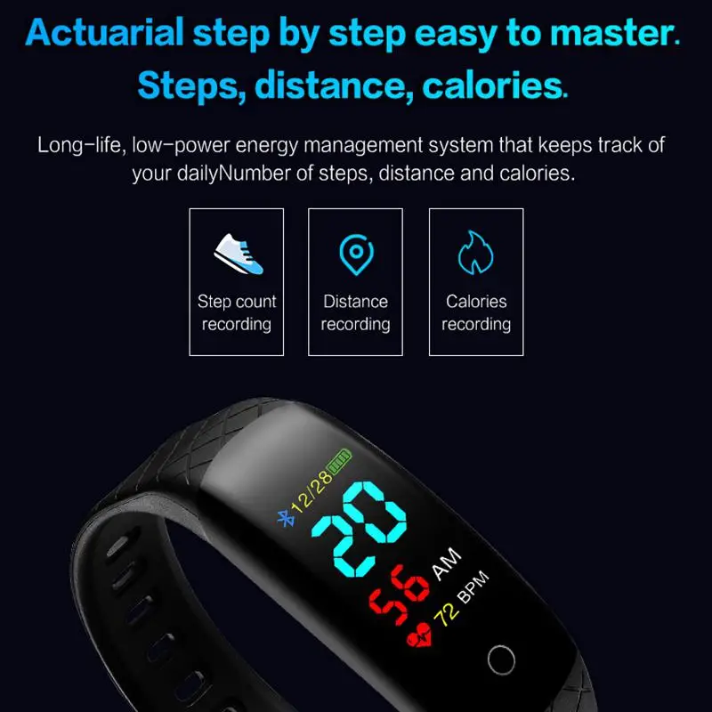 Bluetooth часы водонепроницаемый смарт браслет мужские спортивные цифровые Фитнес