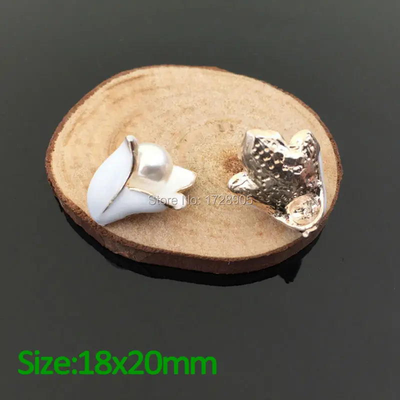 10 шт. жемчужные пуговицы с плоской задней стороной 18 х20 мм|flower embellishments|flat back