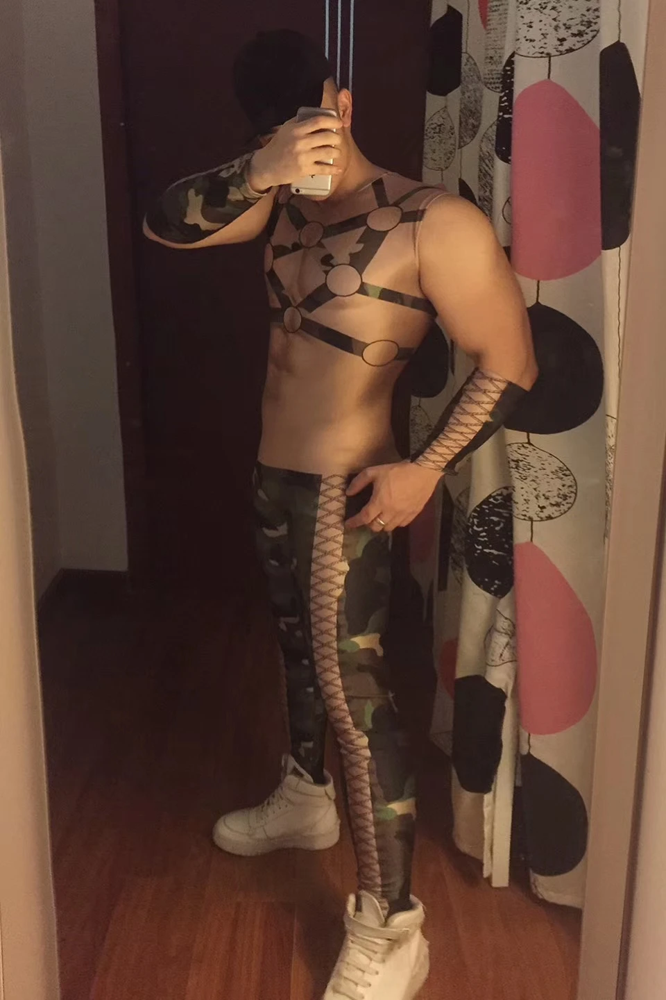 Эластичный Трико для ночного клуба мужской DJ Singer сексуальный сценический