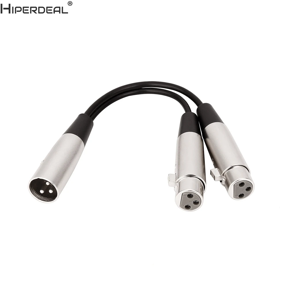 HIPERDEAL 3Pin XLR штекер двойной 2 гнездовой разъем Y разветвитель микрофонный кабель