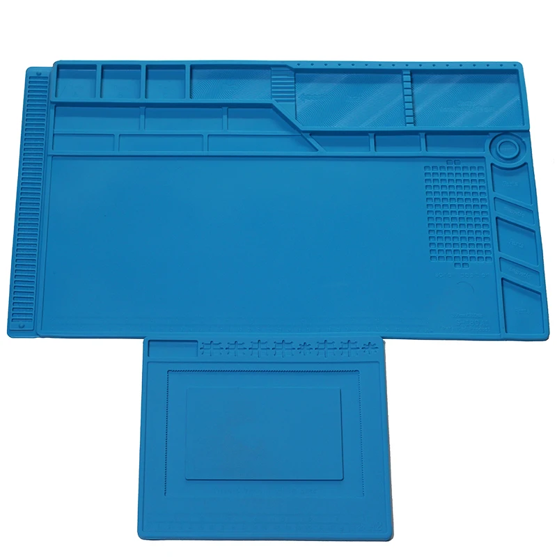 

S-180 Heat Insulation Silicone Soldering Pad Desk Mat With Magnetic Section Maintenance Platform For Mobile Phone