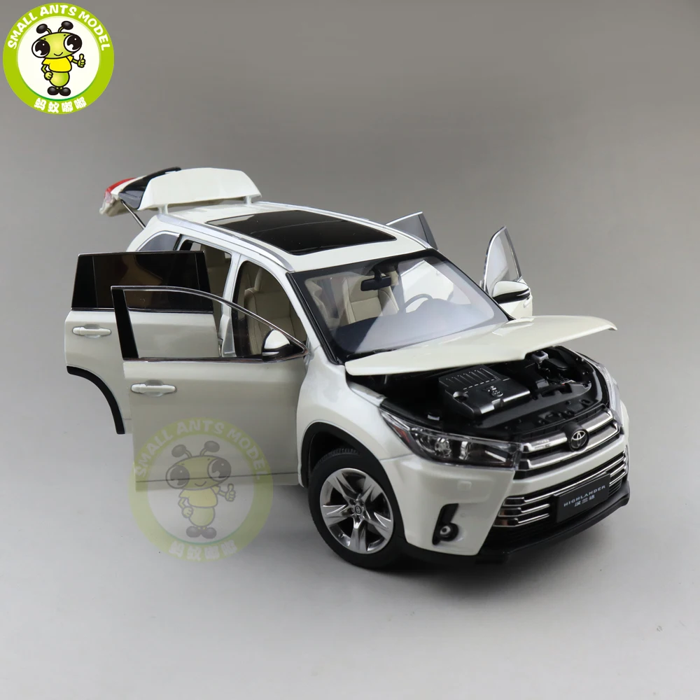 1/18 Highlander литая под давлением модель автомобиля SUV игрушки Детские подарки для мальчиков девочек белый