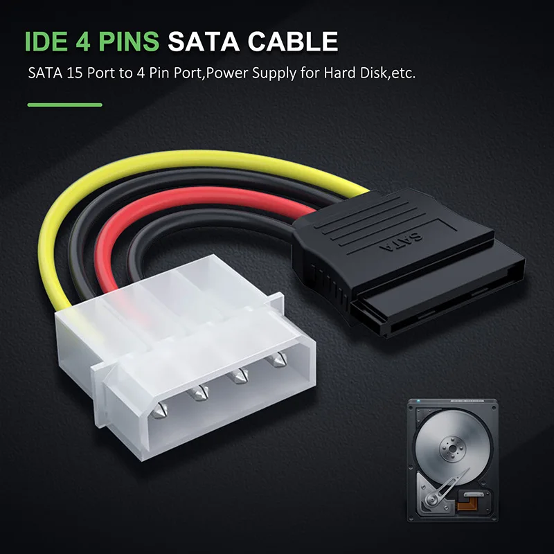 Cabletime 4 Pin IDE Molex Male к 15 Sata Serial ATA M F адаптер для жесткого диска кабель питания