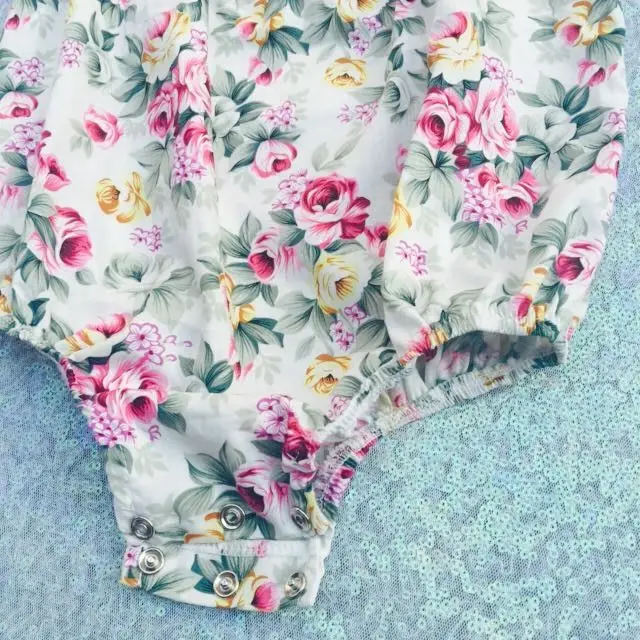 Детский комбинезон с цветочным принтом и бантом оборками|bubble romper|ruffle romperbirthday romper