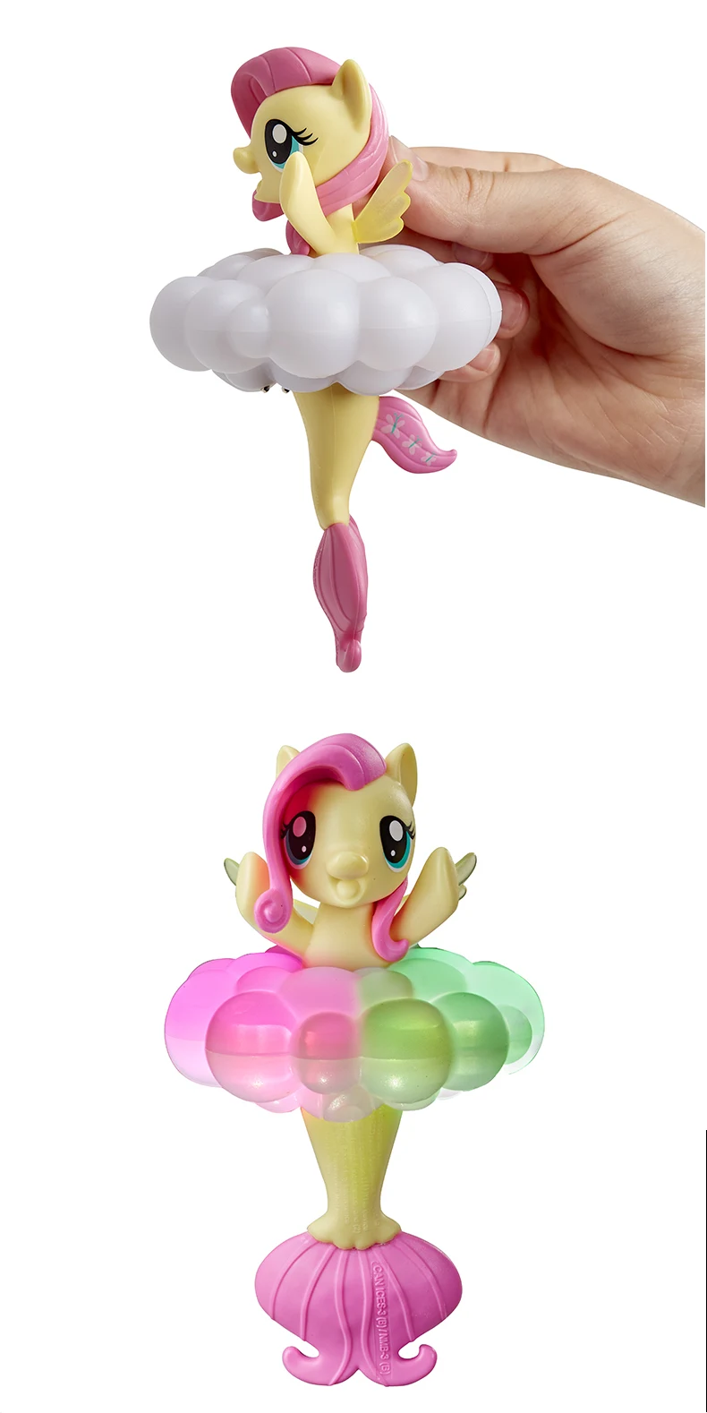 Hasbro, игрушка My Little Pony, радужные огни, Флаттершай, плавающая водная игрушка, морская фигурка с подсветкой для детей в возрасте от 3 лет и старше