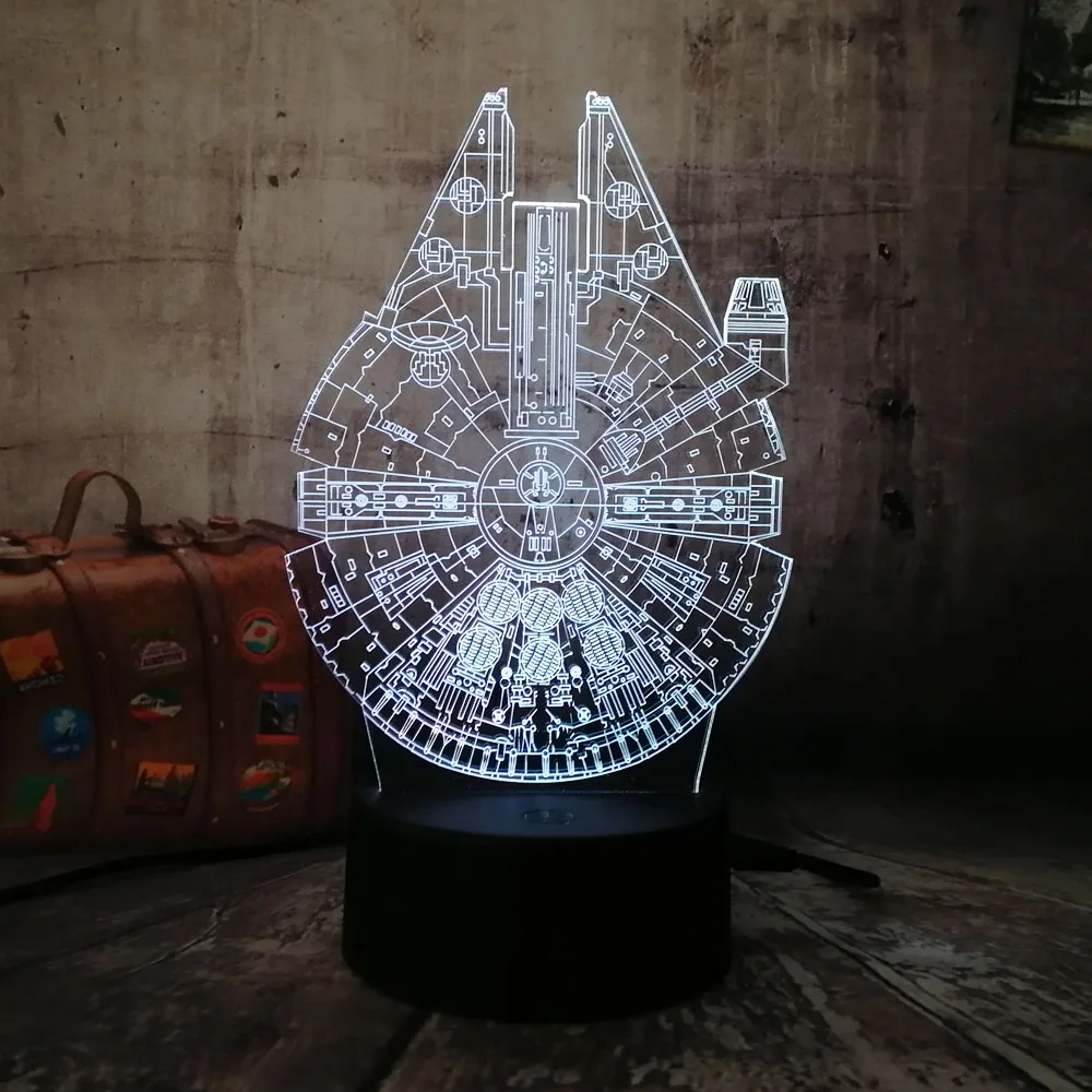 Фильмы Звездные войны космический корабль 3D LED RGB Ночник светильник 7 цветов