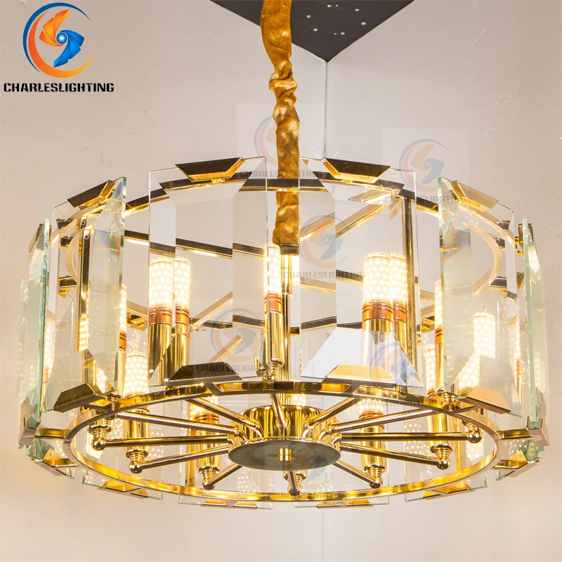 Koop 2018 Nieuwe Post Moderne Kristallen Glas Lampenkappen E14 Led Hanger Lamp Lustre Hanger Verlichting Voor Woonkamer Luminaria Opschorten Lamp