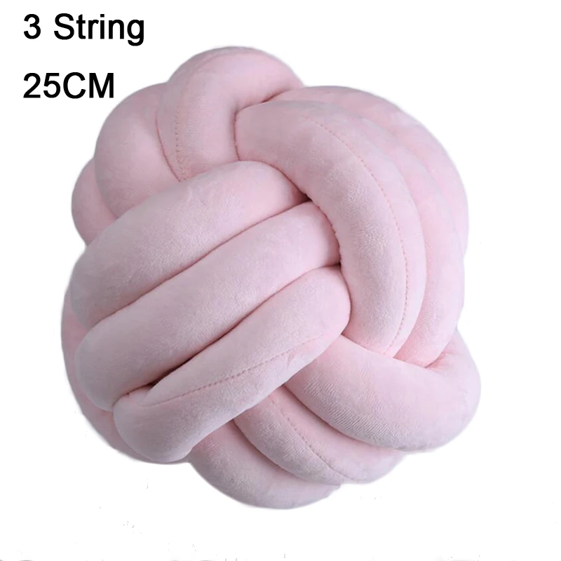 3 string pink Плюшевый узел мяч диван патио подушка ручной работы Декор Автомобиль отдых офис на заднем сиденье Подушка Дети Детская комната пиломатериалы мягкая Подарочная дешевая игрушка - Цвет: 3 string pink