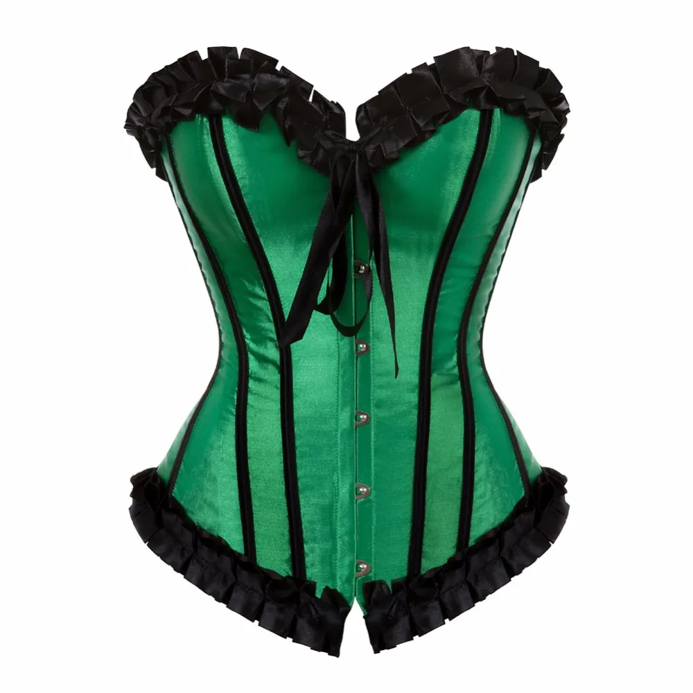 

Ladies Corsets Bustiers Overbust Tops Lace up Sexy Corset Corselet Brocade Vintage Style Satin Burlesque Corsets and Bustier