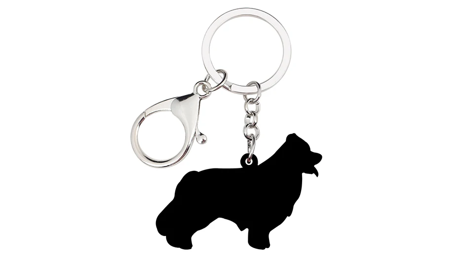Weveni акриловые в стиле аниме Border Collie Dog брелок для ключей кольцо животных Ювелирные изделия для женщин девочек женский автомобильный кошелек талисманы подарок