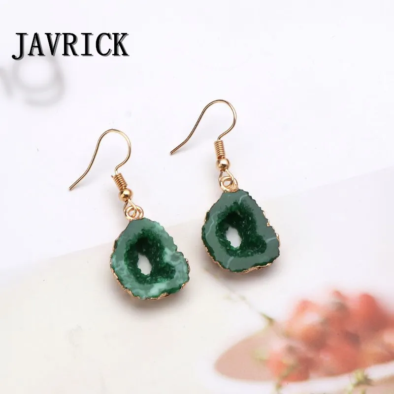 Женские Висячие серьги JAVRICK из смолы с кристаллами Geode|Серьги-подвески| |