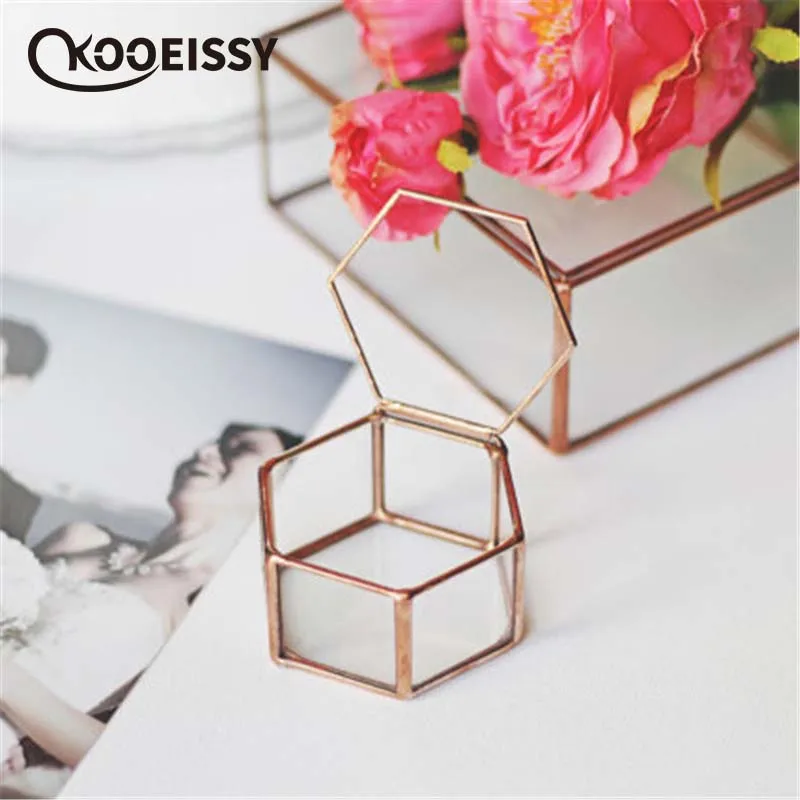 Стеклянный винтажный контейнер с геометрическим рисунком Свадебный декор