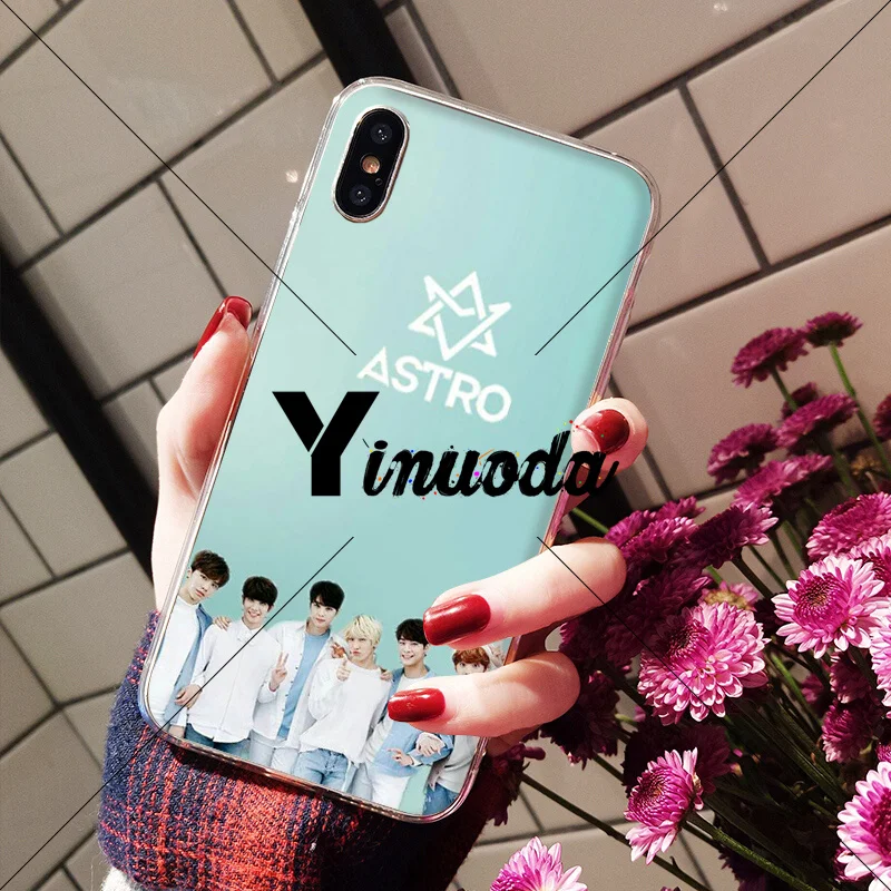 Yinuoda KPOP ASTRO K POP в форме сердца Новое поступление Прозрачный чехол для мобильного