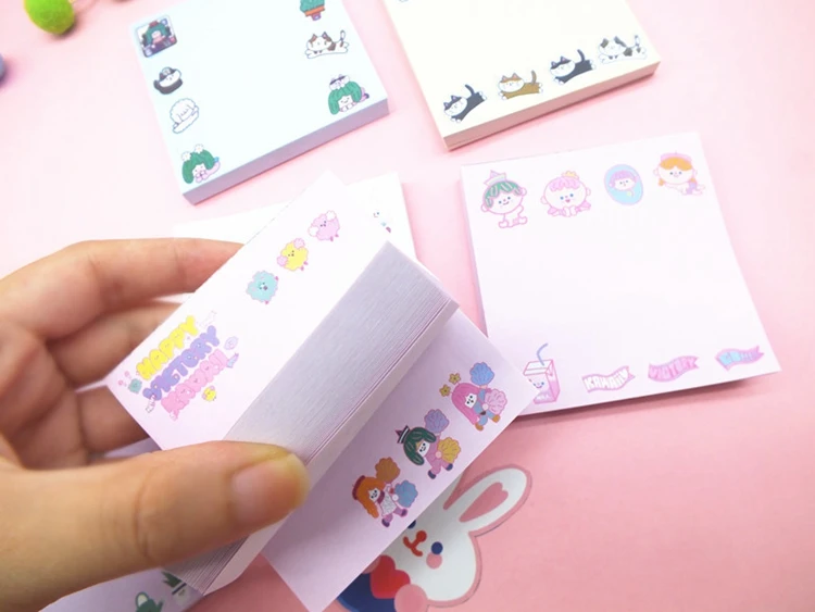 80 Sheets Kawaii Cloud Smile Face Series Memo Pad Paper Sticky Notes Cute Notepad Korean Stationery School Supply Kids Gift