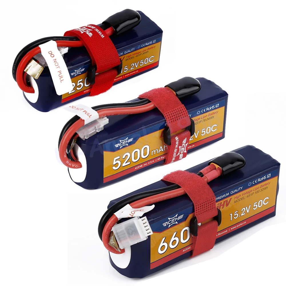 Acehe 15 2 в 1600 мАч 2500 5200 6600 50C 4S1P 24.32Wh XT60 разъем высокого напряжения литий полимерный