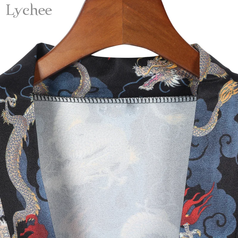 Кардиган Lychee Dragon японское кимоно с длинным рукавом и V-образным вырезом женские