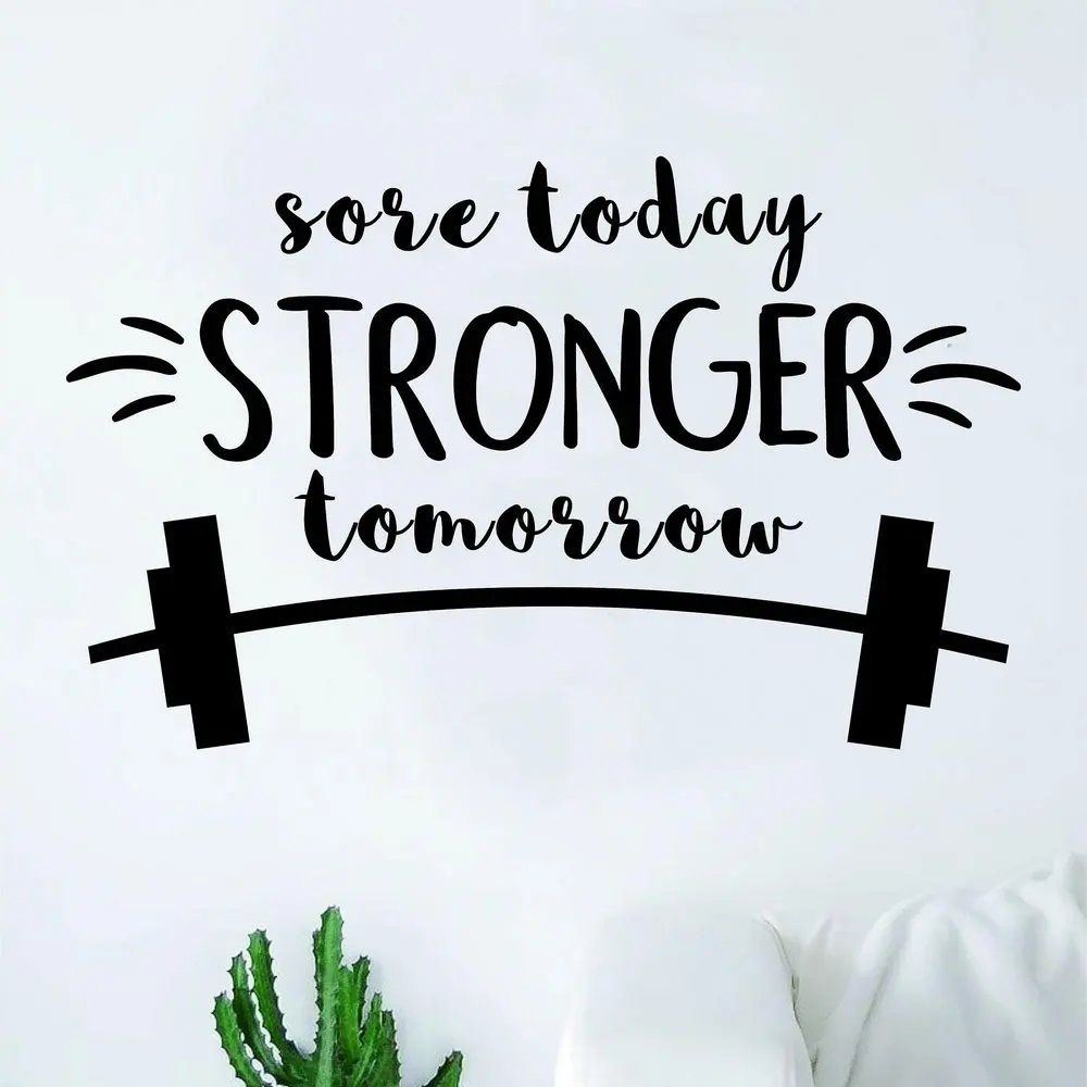 Shore Today strong Tomorrow вдохновляющая цитата для занятий в тренажерном зале виниловые