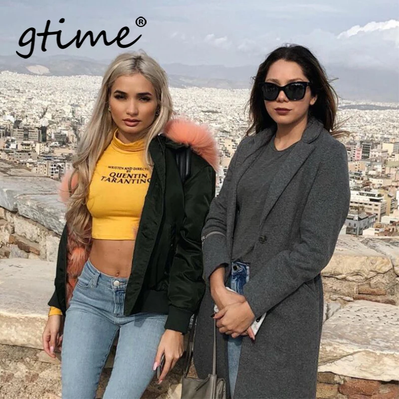 Gtime дропшиппинг Мода Квентин Тарантино укороченный Топы для женщин боковой