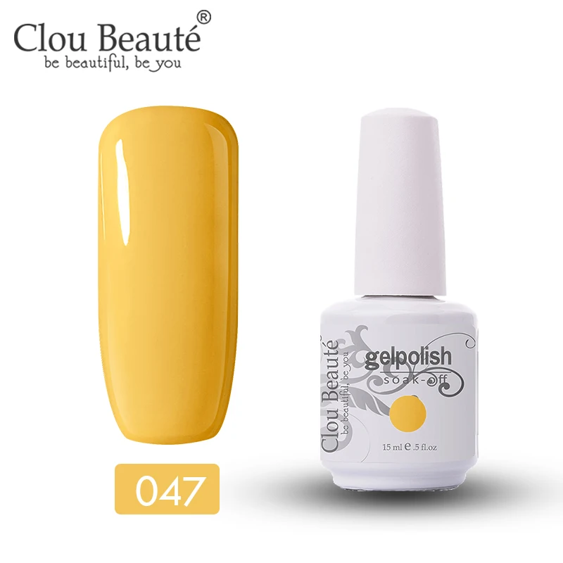 Clou Beaute 15 мл Гель-лак для ногтей 47 цветов LED УФ-лак желтый оранжевый розовый красный