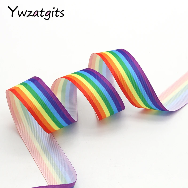 Ywzatgits 5y 25 мм/40 мм с радужной печатью корсажные ленты для рукоделия отделка ленты обертывание швейный материал аксессуар YS0610