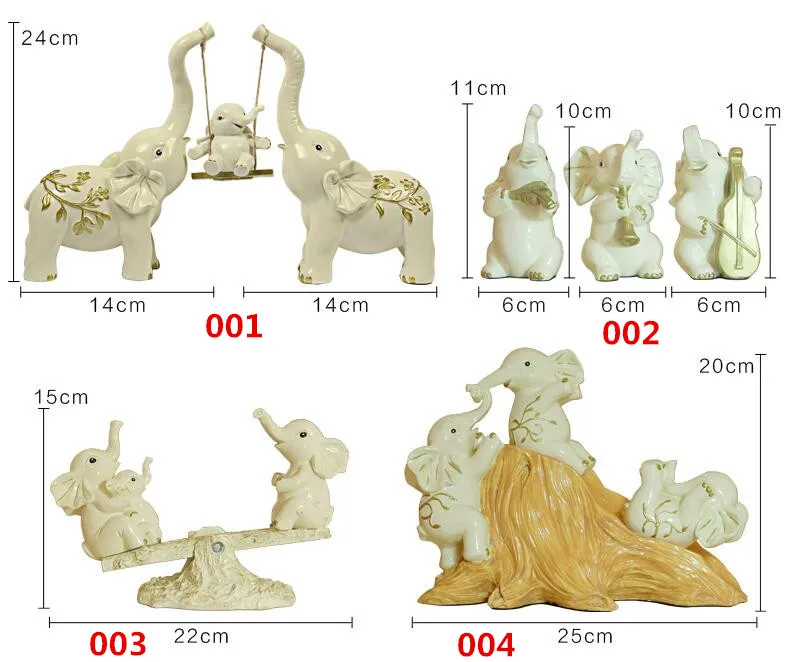 Ручной работы креативный свадебный подарок качели слон семья из трех орнаментов