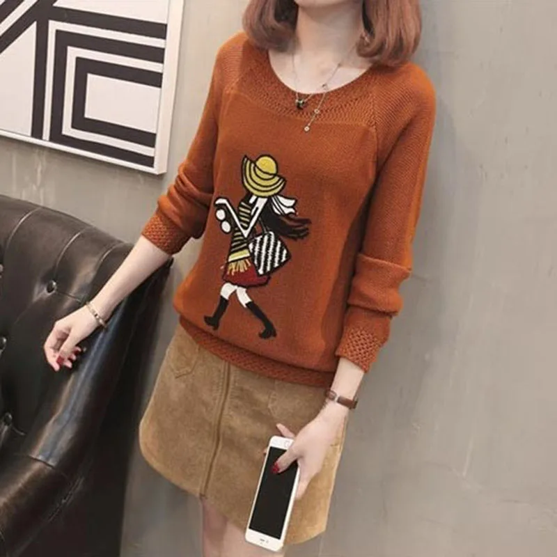 Женский вязаный свитер с высоким воротником повседневный джемпер длинными