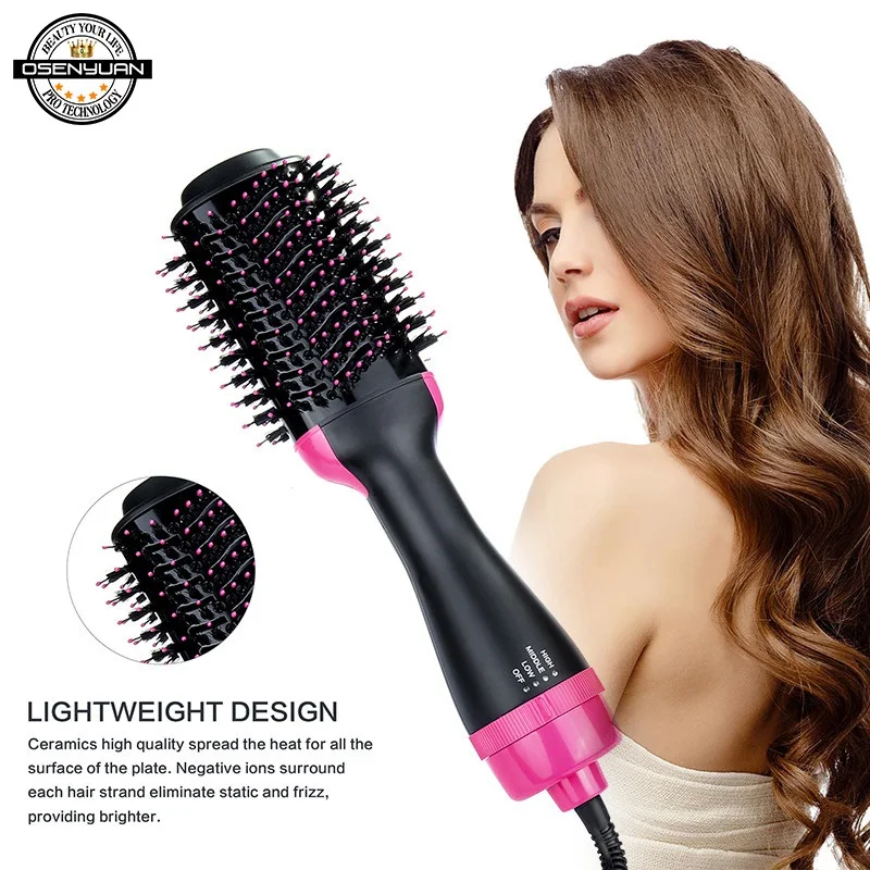 Лидер продаж профессиональная щетка для сушки волос 2 в 1 1000 Вт выпрямитель