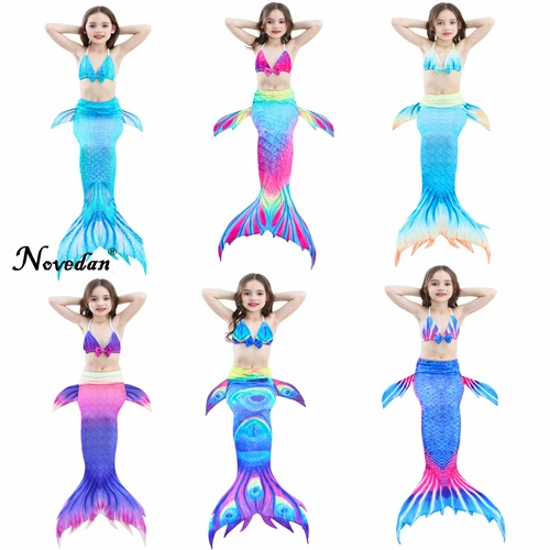 2018 купальный костюм русалки для девочек градиентный цвет пляжная одежда