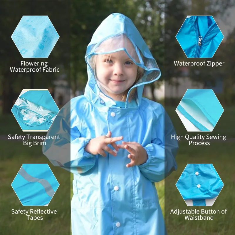 Модный водонепроницаемый комбинезон QIAN для детей 2 9 лет дождевик с капюшоном - Фото №1
