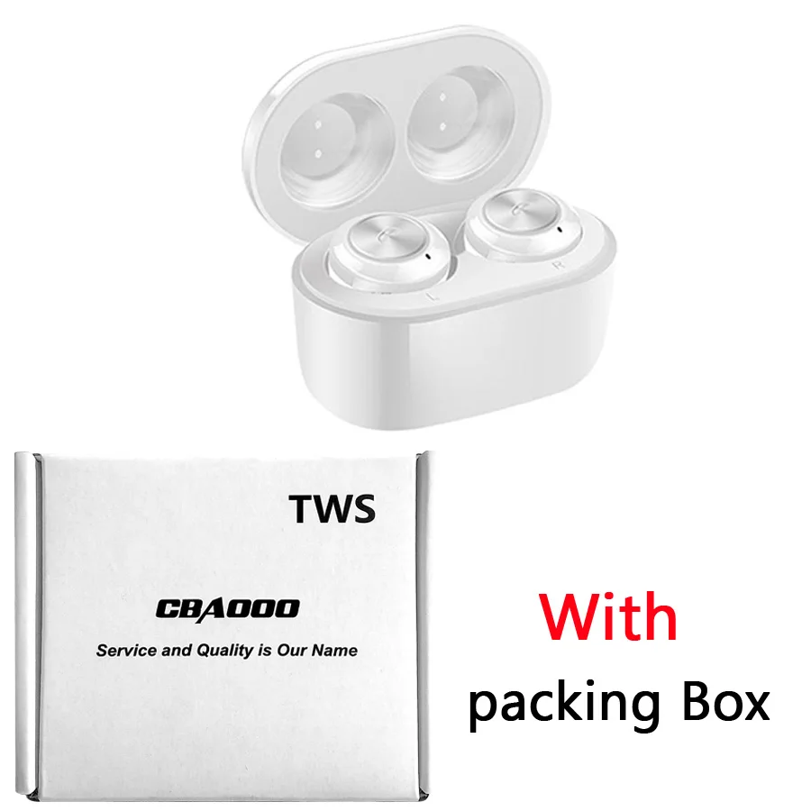 CBAOOO TWS Bluetooth 5,0 наушники-вкладыши Спортивные Беспроводные наушники IPX5 Водонепроницаемый Bluetooth мини гарнитура стерео наушники с микрофоном - Цвет: White
