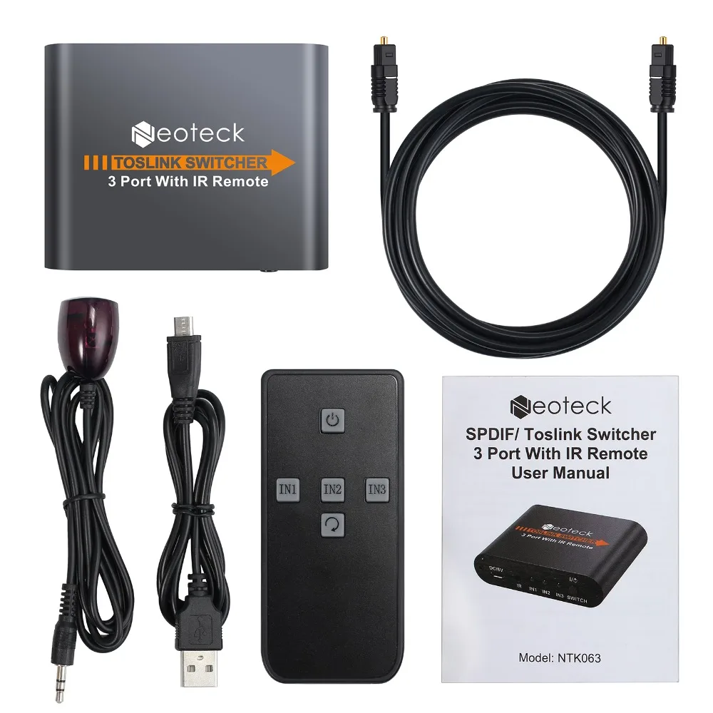 Proster SPDIF/Toslink коммутатор 3x1 + удаленный цифровой преобразователь оптический аудио