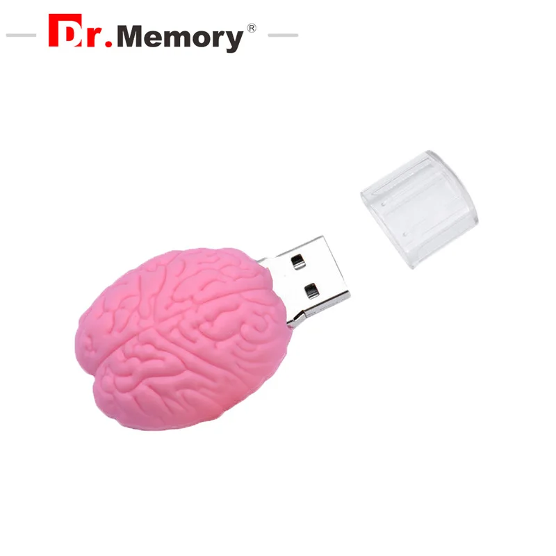 Мультяшная модель мозга, флеш-диск Usb 2,0, 64 ГБ, флешка, 4 ГБ, 8 ГБ, 16 ГБ, 32 ГБ, милая Usb карта памяти, 128 ГБ, реальная емкость, Usb ключ, подарок