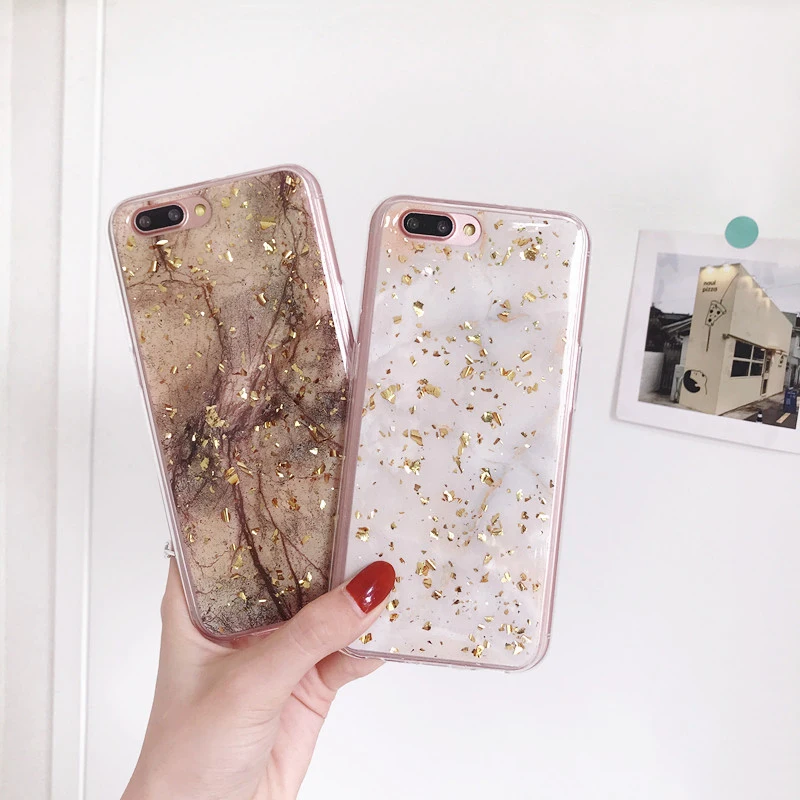 GlamPhone чехол, Модный мягкий чехол для iPhone XS Max XS XR 8 8plus 7 7plus 6/6s Plus, корпус для мобильного телефона из золотой фольги и мрамора