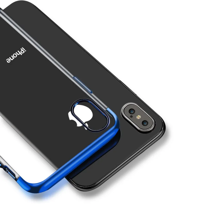 Для iphone XS XR MAX TPU мягкая оправа прозрачная задняя силиконовая чехол для 7 8 plus на 5 5S