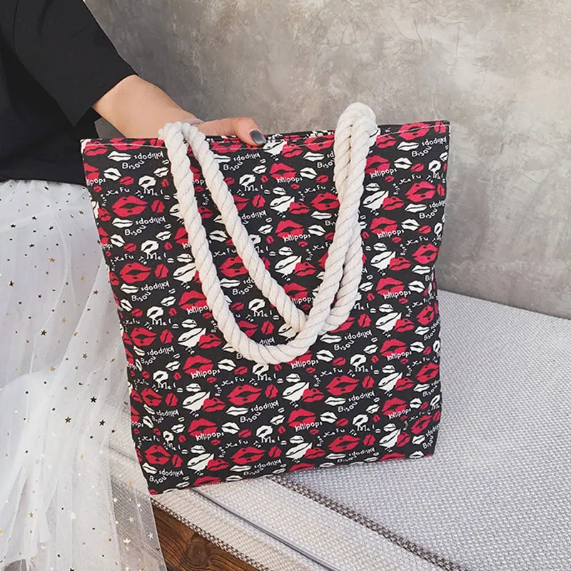 Женская Большая вместительная Холщовая Сумка через плечо для покупок летние