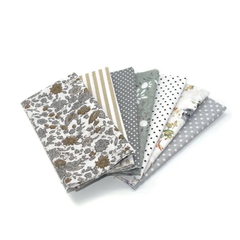 009 grey 25 см x 25 см и 10 см x 10 см, комплект хлопковой ткани с принтом, ткань для шитья, для лоскутного шитья, рукоделия, материал ручной работы - Цвет: 009 grey