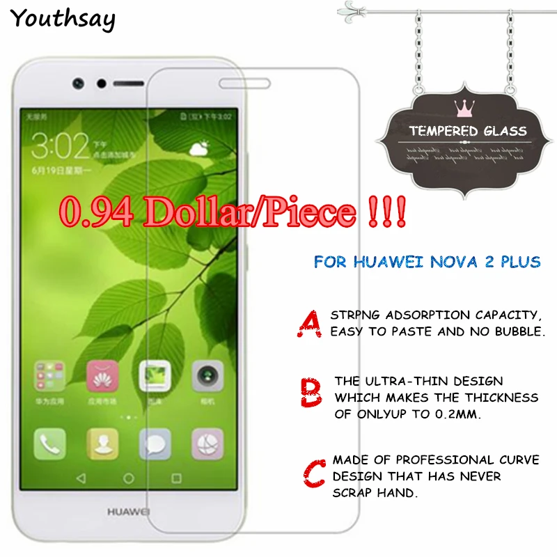 

2 шт. для стекла Huawei Nova 2 Plus закаленное стекло для Huawei Nova 2 Plus протектор для Nova 2 Plus стеклянная защитная пленка Youthsay
