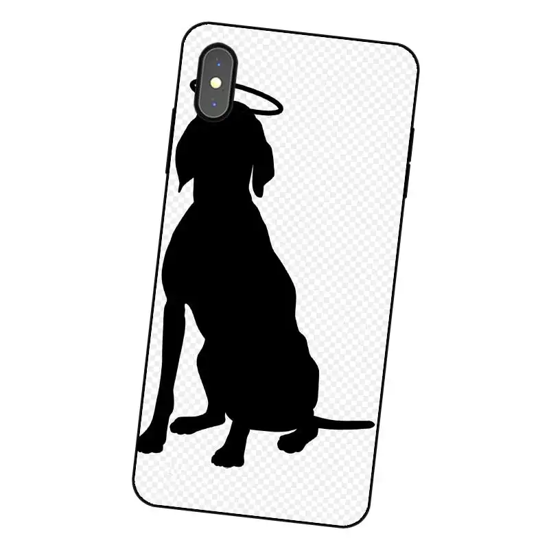 N464 Weimaraner Cute Black Silicone Case Cover For Apple iPhone 11 Pro XR XS Max X 8 7 6 6S Plus 5 5S SE |