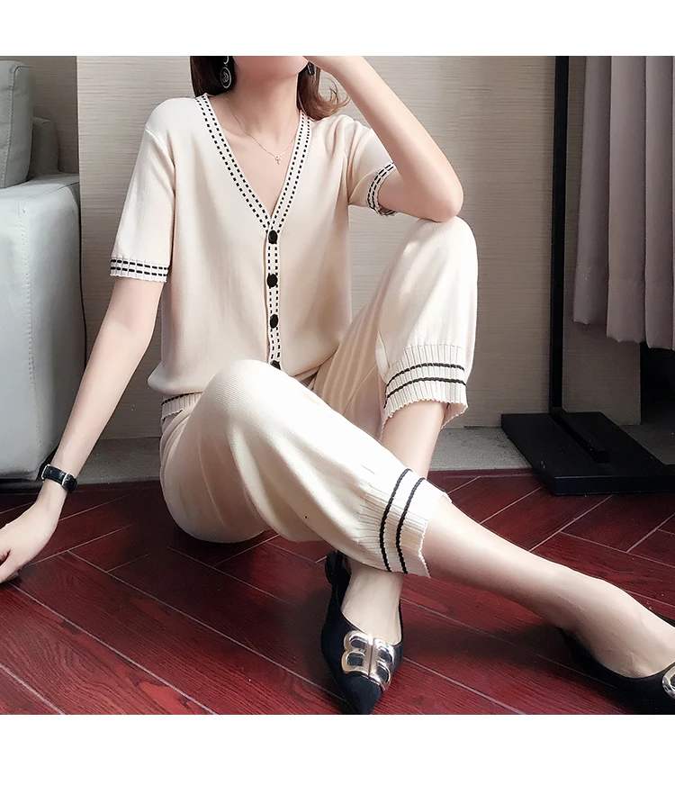 Трикотажная Женский комплект 2 шт. из двух предметов женские спортивные костюмы