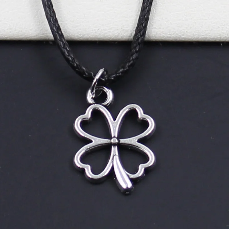 Новинка, прочный черный кулон из искусственной кожи на удачу, ирландский четырехлистный клевер, шнур-чокер «сделай сам», ожерелье в стиле ре... (art.: 7a0ca5f5d) - 7a0ca5f5d