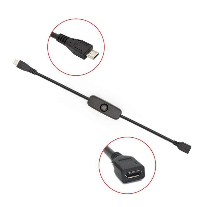 Кабель питания USB DC для Raspberry PI с переключателем ВКЛ./ВЫКЛ. переключатель Pi 3 Model B +/