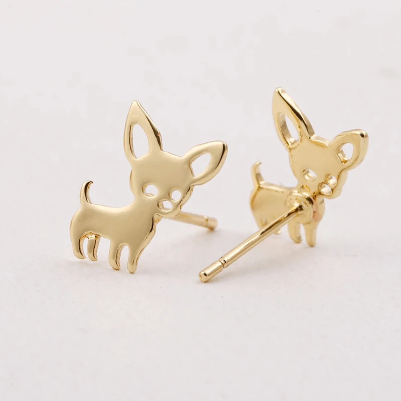 1 пара серьги гвоздики из нержавеющей стали 4 цвета|fashion stud earrings|stud earringsdog earrings |