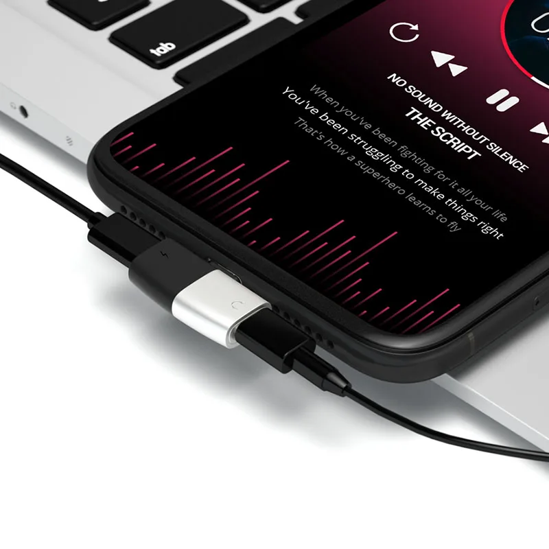 Двойное освещение DM для прослушивания музыки и зарядки преобразователь iPhone XS MAX XR