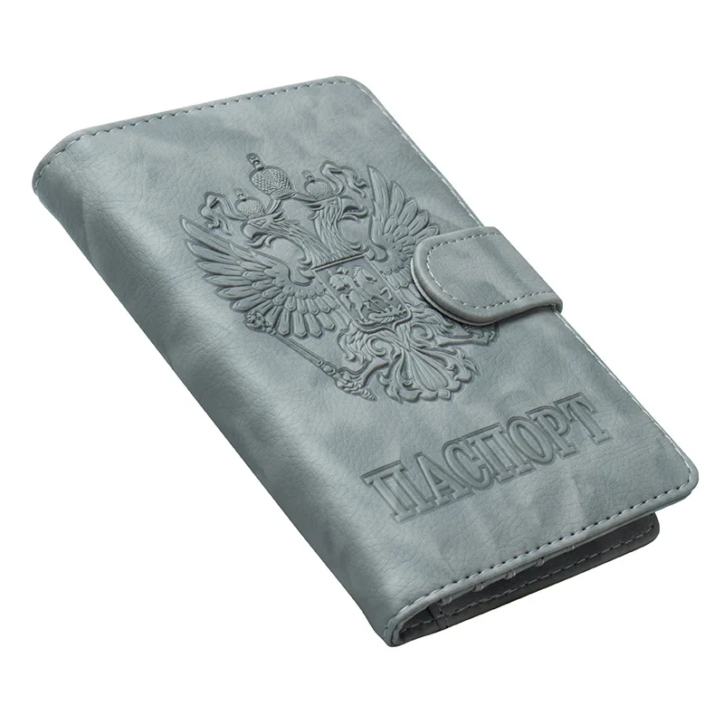 Русская черная двухсторонняя Пряжка для паспорта с изображением орла держатель